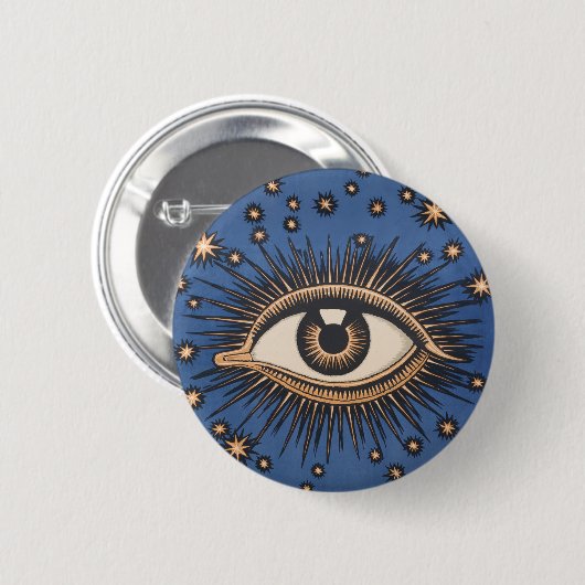 Eye Stars Moon Celestial Nouveau Button (Vorne & Hinten)