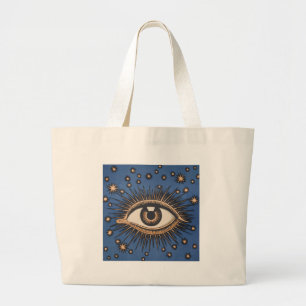 Eye Stars Moon Celestial Nouveau Jumbo Stoffbeutel