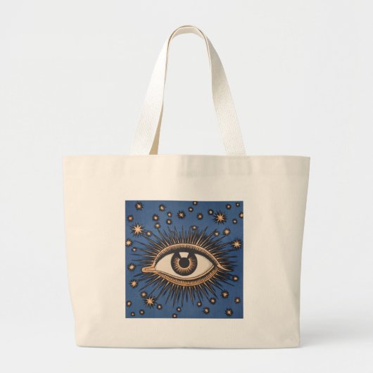 Eye Stars Moon Celestial Nouveau Jumbo Stoffbeutel (Vorne)
