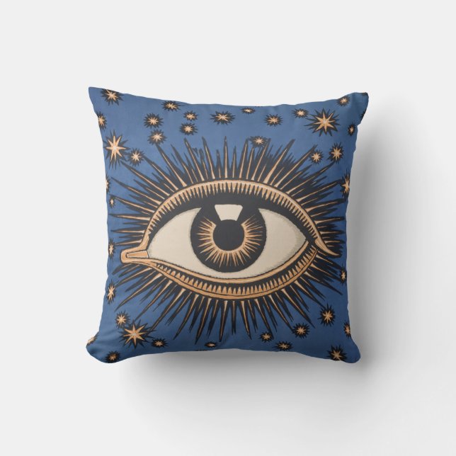 Eye Stars Moon Celestial Nouveau Kissen (Vorderseite)