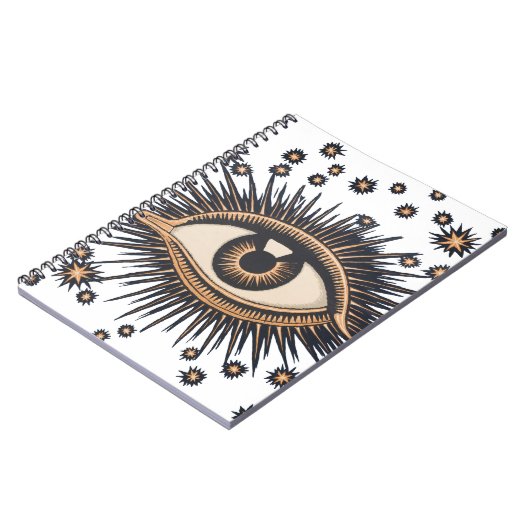Eye Stars Moon Celestial Nouveau Notizblock (Linke Seite)
