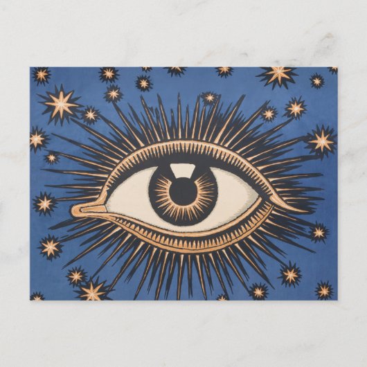 Eye Stars Moon Celestial Nouveau Postkarte (Vorderseite)