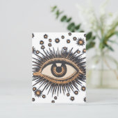 Eye Stars Moon Celestial Nouveau Postkarte (Stehend Vorderseite)