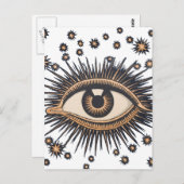 Eye Stars Moon Celestial Nouveau Postkarte (Vorne/Hinten)