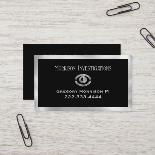 Eye Symbol Private Investigation Business Card Visitenkarte (Vorderseite/Rückseite Beispiel)