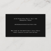 Eye Symbol Private Investigation Business Card Visitenkarte (Rückseite)