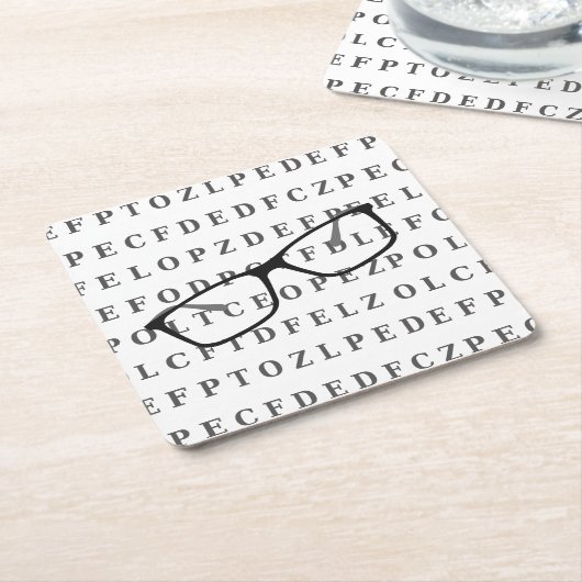 Eye Test Chart and Specs Fun Optician Rechteckiger Pappuntersetzer (angewinkelt)