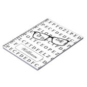 Eye Test Chart and Specs Personalised Optician Notizblock (Linke Seite)