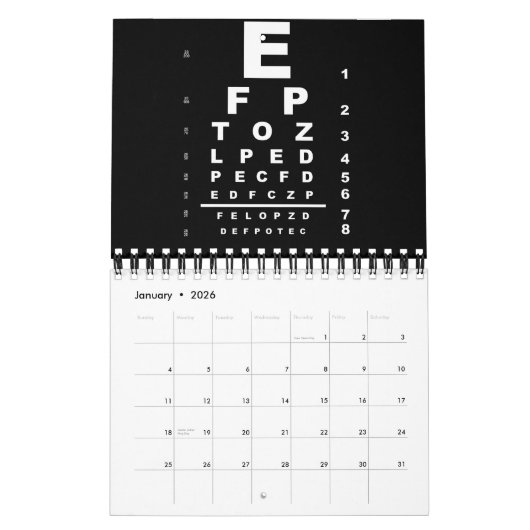 Eye Test Chart Kalender (Jan 2026)
