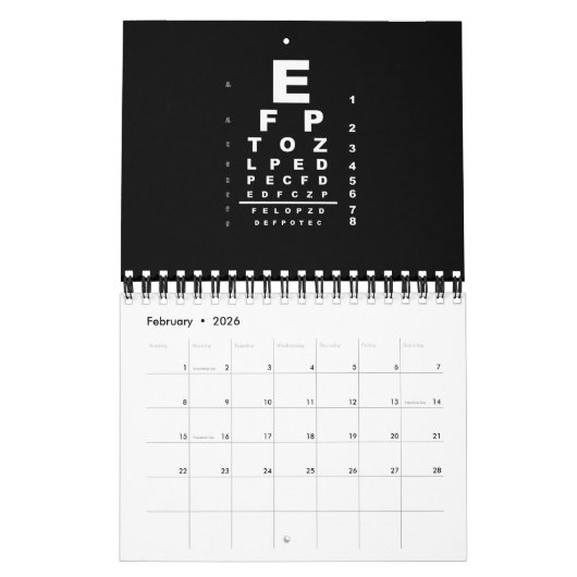 Eye Test Chart Kalender (Feb 2026)