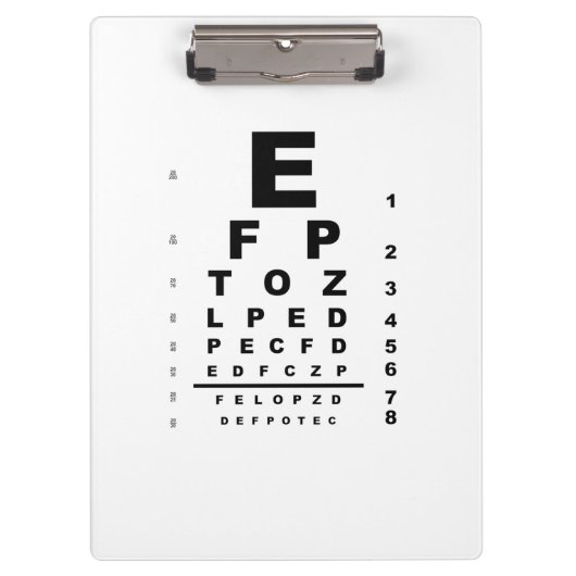 Eye Test Chart Klemmbrett (Vorderseite)