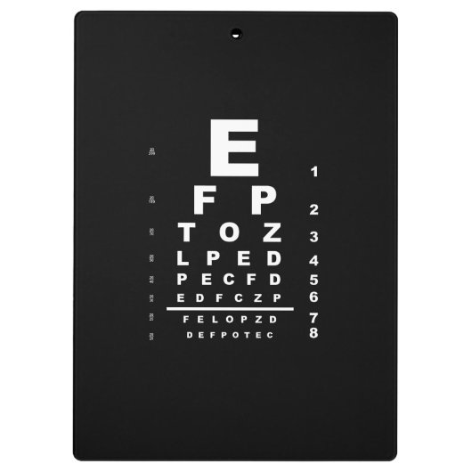 Eye Test Chart Klemmbrett (Rückseite)