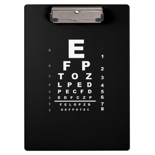 Eye Test Chart Klemmbrett (Vorderseite)