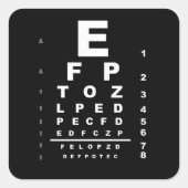 Eye Test Chart Quadratischer Aufkleber (Vorderseite)