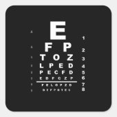 Eye Test Chart Quadratischer Aufkleber (Vorderseite)