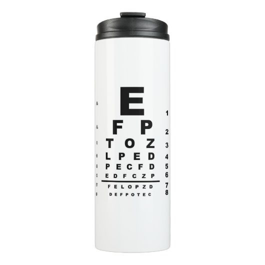 Eye Test Chart Thermosbecher (Vorderseite)
