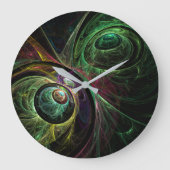 Eye to Eye Abstract Art Round Große Wanduhr (Vorderseite)