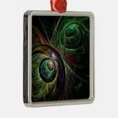 Eye to Eye Abstract Art Square Silbernes Ornament (Rechts)
