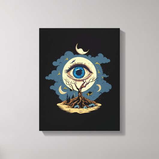 Eye Tree Moon Art Leinwanddruck (Vorderseite)