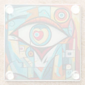 Eye Valentine Liebe Kunst, Dichtung und Musik Glasuntersetzer (Rückseite)