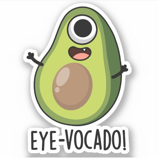 Eye-vocado Funny Avocado Pun Aufkleber (Vorderseite)