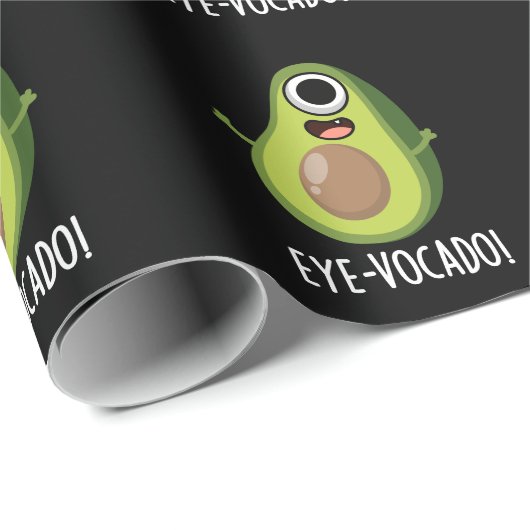 Eye-vocado Funny Avocado Pun Dark BG Geschenkpapier (Rolleneckpunkt)