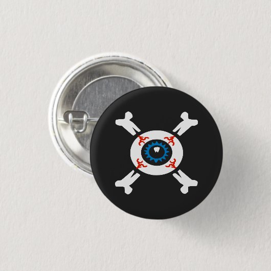 Eyeball-and-Crossbones Button (Vorne & Hinten)