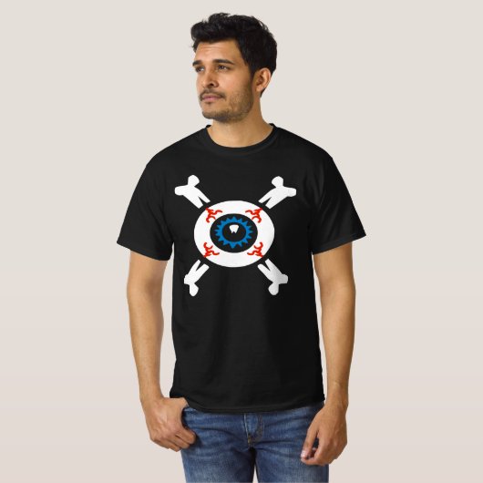 Eyeball-and-Crossbones für dunkle Shirts (Vorne ganz)