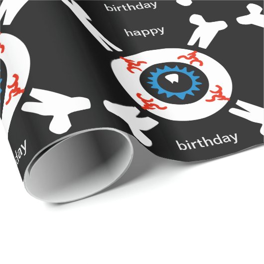 Eyeball-and-Crossbones Geschenkpapier (Rolleneckpunkt)