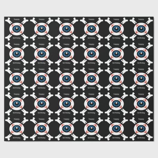 Eyeball-and-Crossbones Geschenkpapier (Saum)