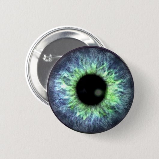 Eyeball Blue Green Gift Hübsch Button (Vorne & Hinten)