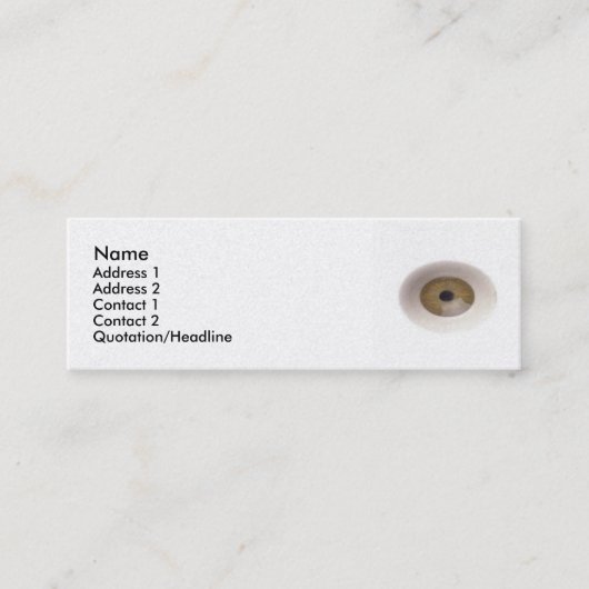 Eyeball Business Card Mini Visitenkarte (Vorderseite)