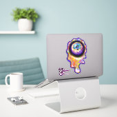 Eyeball Cry Paint Splash Tränen Emoji Sticker (Laptop auf Schreibtisch)