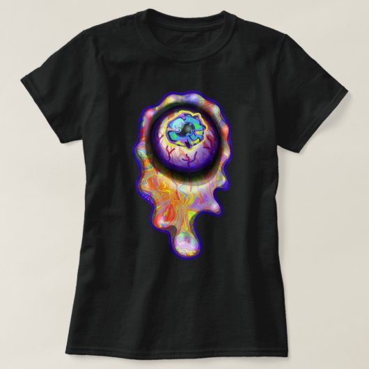 Eyeball Cry Rainbow Tears Graffiti Paint Tropfen T-Shirt (Design vorne)