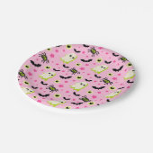 Eyeball Ghost Bat Spooky Muster Halloween-Party Pappteller (Schrägansicht)