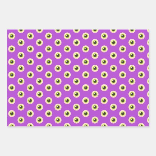 Eyeball Ghost Bat Spooky Niedlich Halloween Muster Geschenkpapier Set (Vorderseite 3)