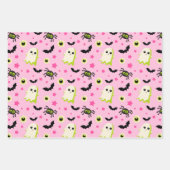 Eyeball Ghost Bat Spooky Niedlich Halloween Muster Geschenkpapier Set (Vorderseite)