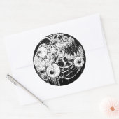 Eyeball Horror Black Inkwork Runder Aufkleber (Umschlag)