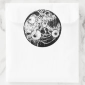 Eyeball Horror Black Inkwork Runder Aufkleber (Tasche)