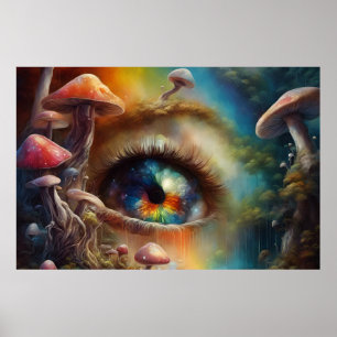 Eyeball in einem zauberhaften Pilzwald Poster