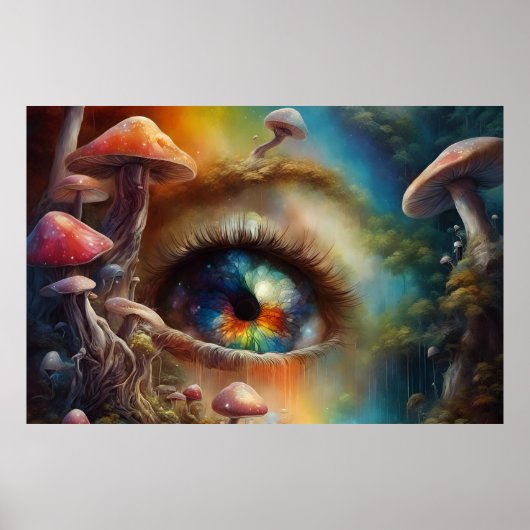 Eyeball in einem zauberhaften Pilzwald Poster (Vorne)