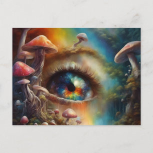 Eyeball in einem zauberhaften Pilzwald Postkarte