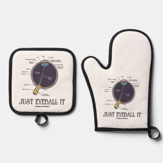 Eyeball It Human Eye Anatomy Geek Rat Ofenhandschuh & Topflappen-Set (Vorderseite)