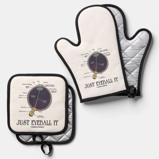 Eyeball It Human Eye Anatomy Geek Rat Ofenhandschuh & Topflappen-Set (Vorderseite/Rückseite)