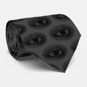 Eyeball Pattern | Neck Tie | Kohle und Schwarz Krawatte (Gerollt)