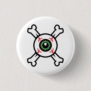 Eyeball und Crossbones für helle Hintergründe Button