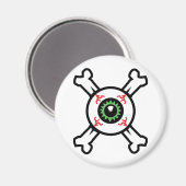 Eyeball und Crossbones für helle Hintergründe Magnet (Vorderseite/Rückseite)