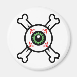 Eyeball und Crossbones für helle Hintergründe Magnet