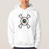 Eyeball und Crossbones (helle Hintergründe) Hoodie (Vorderseite)