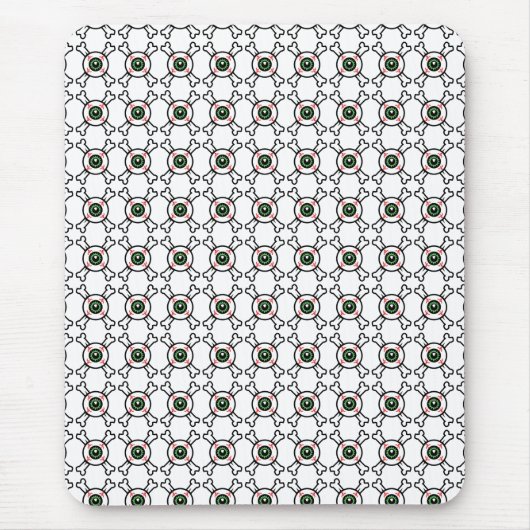 Eyeball und Crossbones (helle Hintergründe) Mousepad (Vorne)